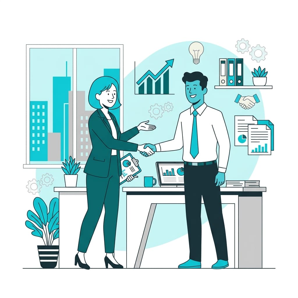 Business Consulting Collaborative Agreement Illustration