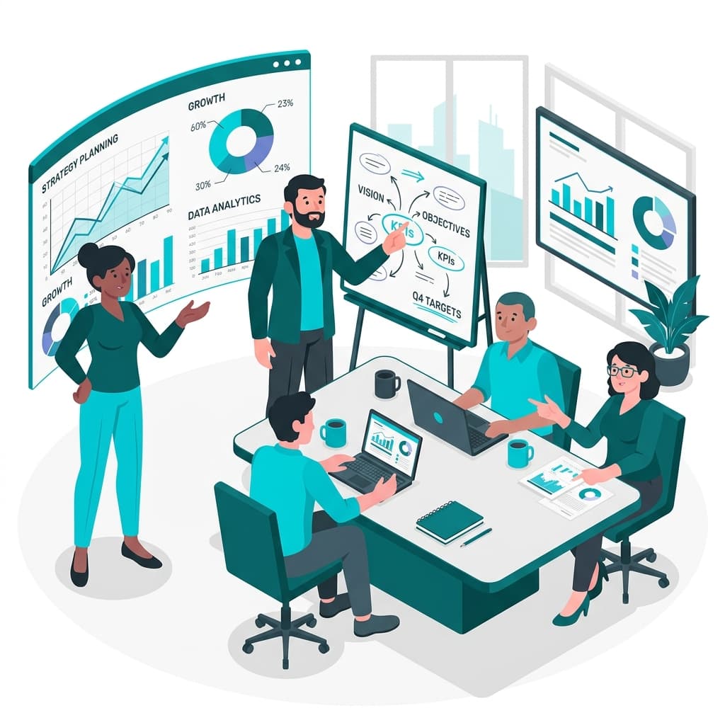 Professional Business Team Consulting Illustration